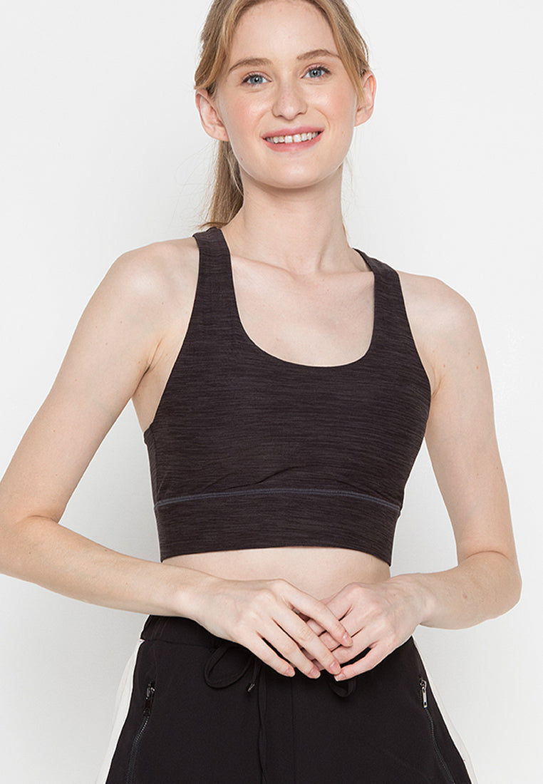 Vidi Sports Bra in Charcoal Black