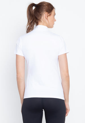 Amel Zip Polo Shirt in White